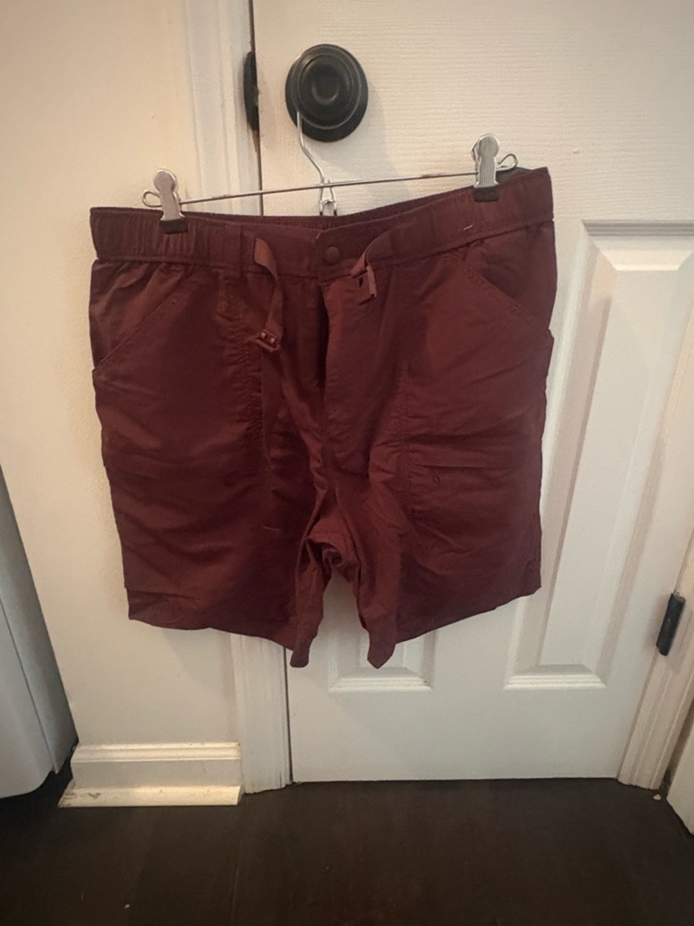 Burgundy Drawstring Casual Shorts